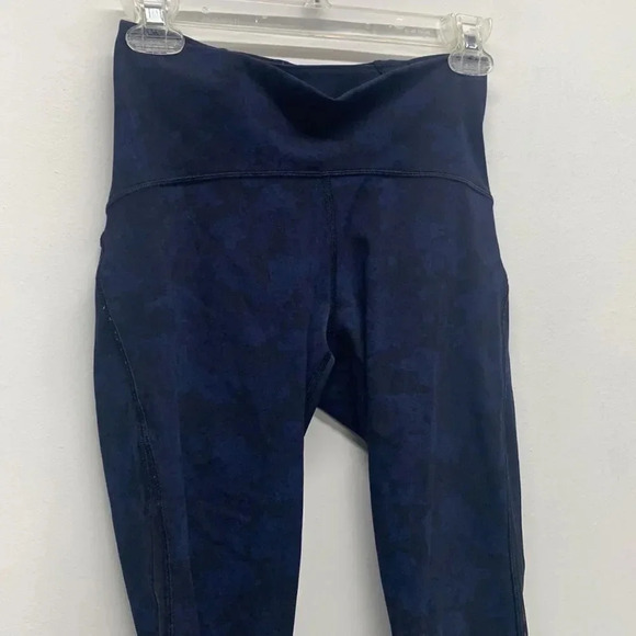 Lululemon Train Times Crop Camouflaged Midnight Navy Black W6AK0S Leggings 6 - Picture 7 of 11